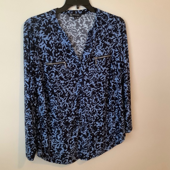 INC International Concepts Tops - INC. Black/ Blue Top 1X
